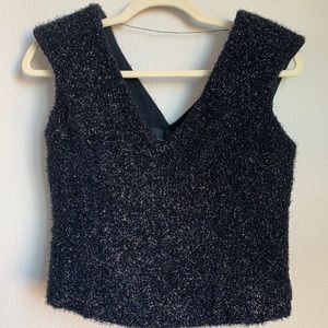 Simone Rocha Black Tinsel Glitter Vest SZ UK 10 /S